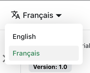 Liste déroulante des langues