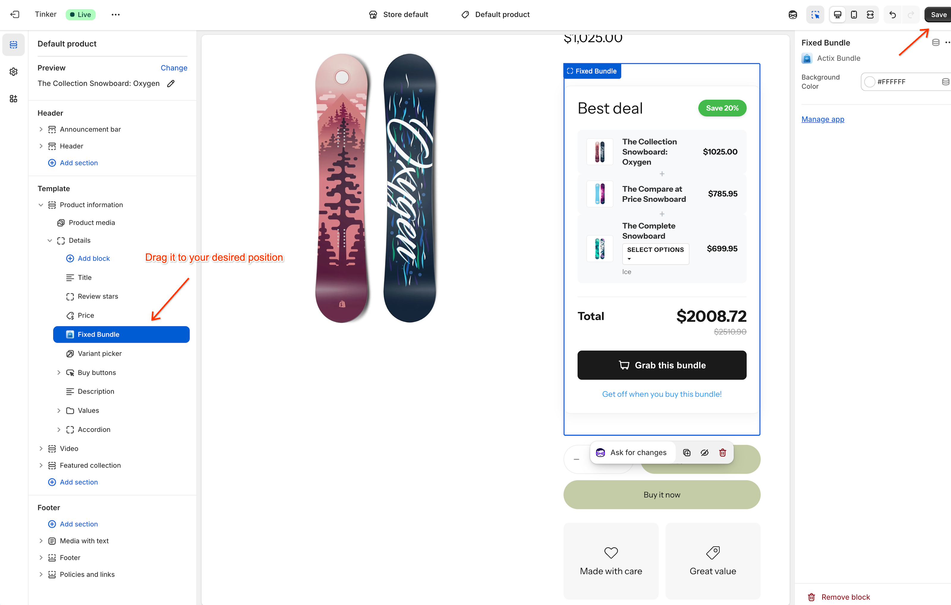 Przeciągnij Widżet